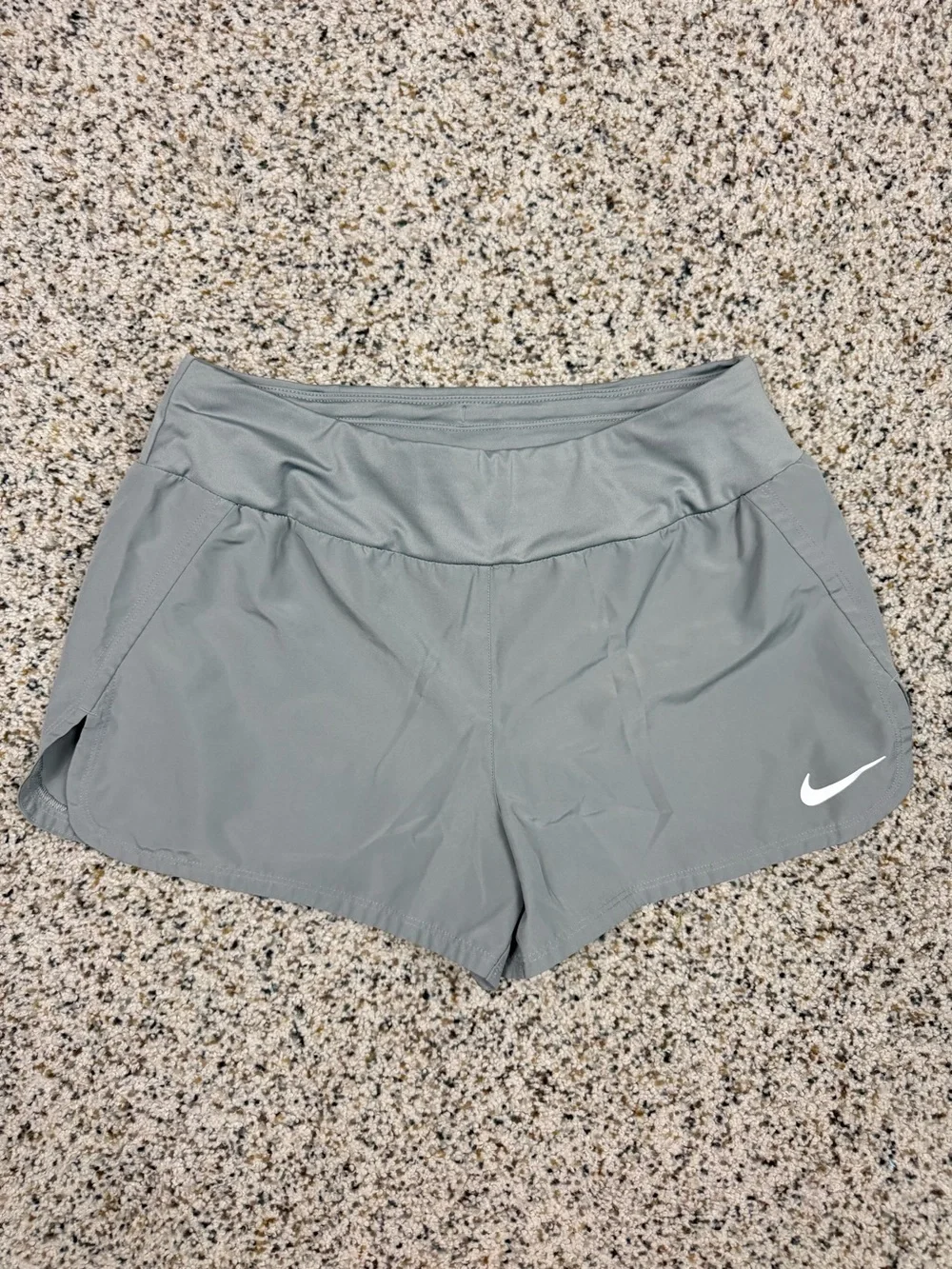 Nike High Waist Dri Fit Shorts Womens Medium Grey Athletic 3
